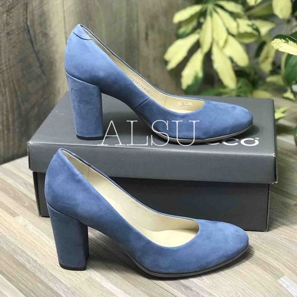 ECCO women’s heels Shape 75 Block Retro Blue Suede - Picture 6 of 8
